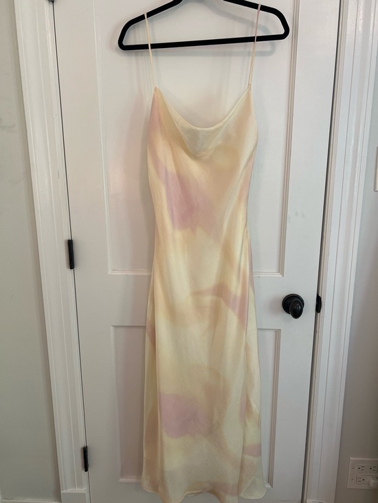 Zara Dresses & Skirts - Zara NWT yellow and pink cowl neck open back dress, size XL